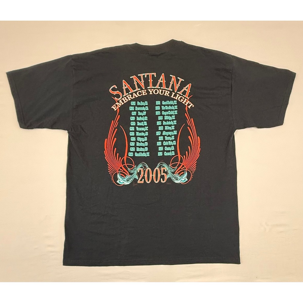 Carlos Santana Embrace Your Light Tour T Shirt Black Size XL 2005 Concert Music - Picture 7 of 9